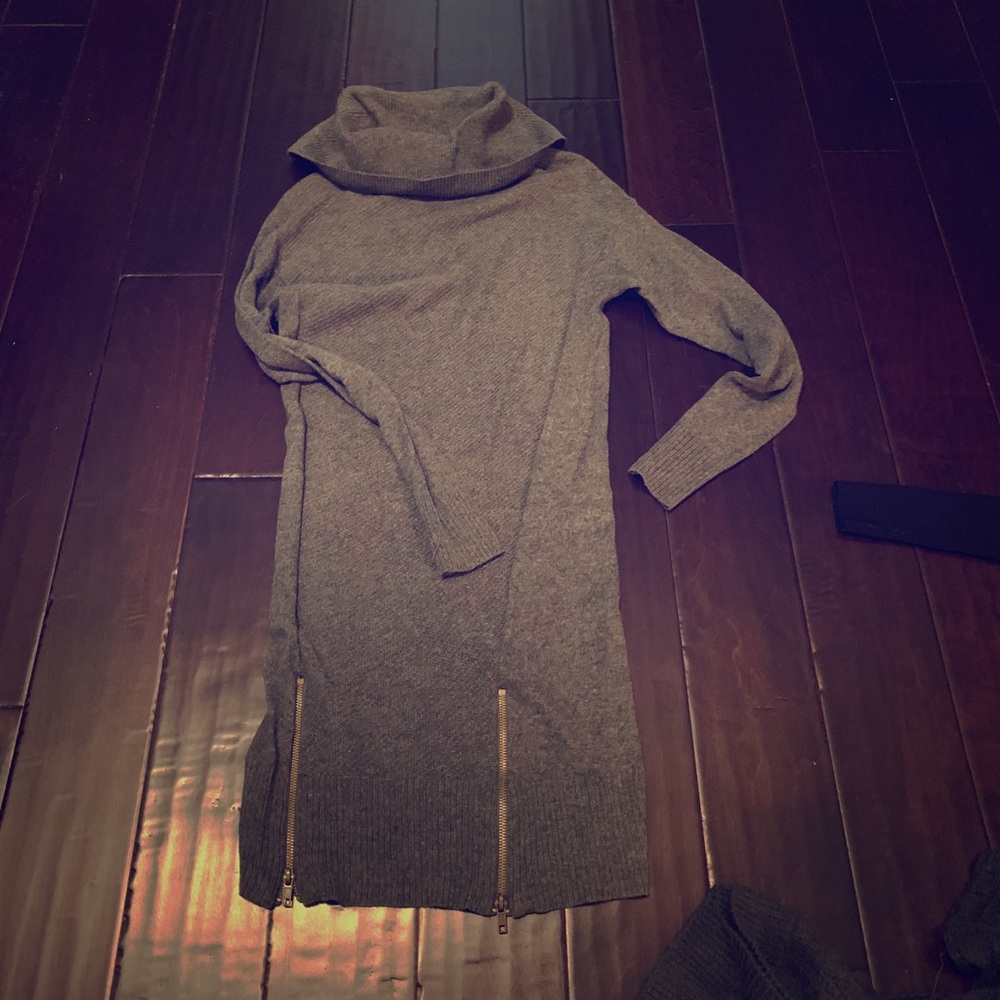 Gray sweater dress